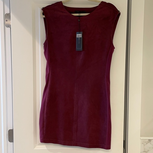 BCBG | Maroon Suede Mini Dress (S) - Picture 2 of 5